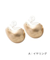 cream dot(クリームドット)/選べる3type、ぷっくりラインのドロップ型ピアス/イヤリング/ゴールド系1