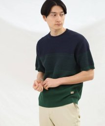 TAKEO KIKUCHI(タケオキクチ)/徳島 グラデーション ニットTシャツ/ネイビー（593）