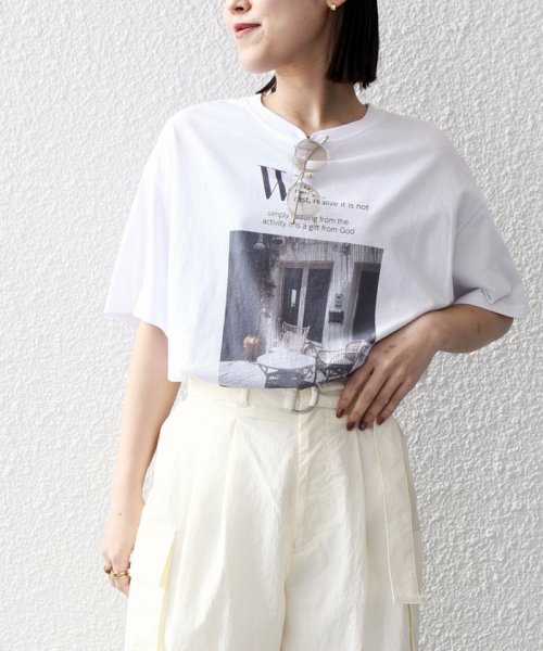 SHIPS WOMEN(シップス　ウィメン)/* オーガニックコットン フォト ショート スリーブ TEE 24SS ◇/ホワイト系その他7