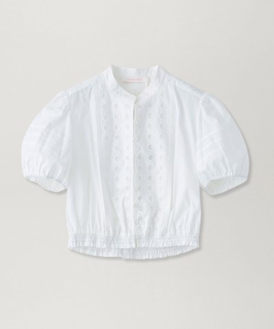 【SEE BY CHLOE】アイレットクロップドホワイトブラウス《WEB＆EPO