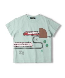 HUNGRY HEART(ハングリーハート)/【子供服】 Hungry Heart (ハングリーハート) 名鉄電車トンネルポケット半袖Ｔシャツ 90cm～140cm K30831/グリーン