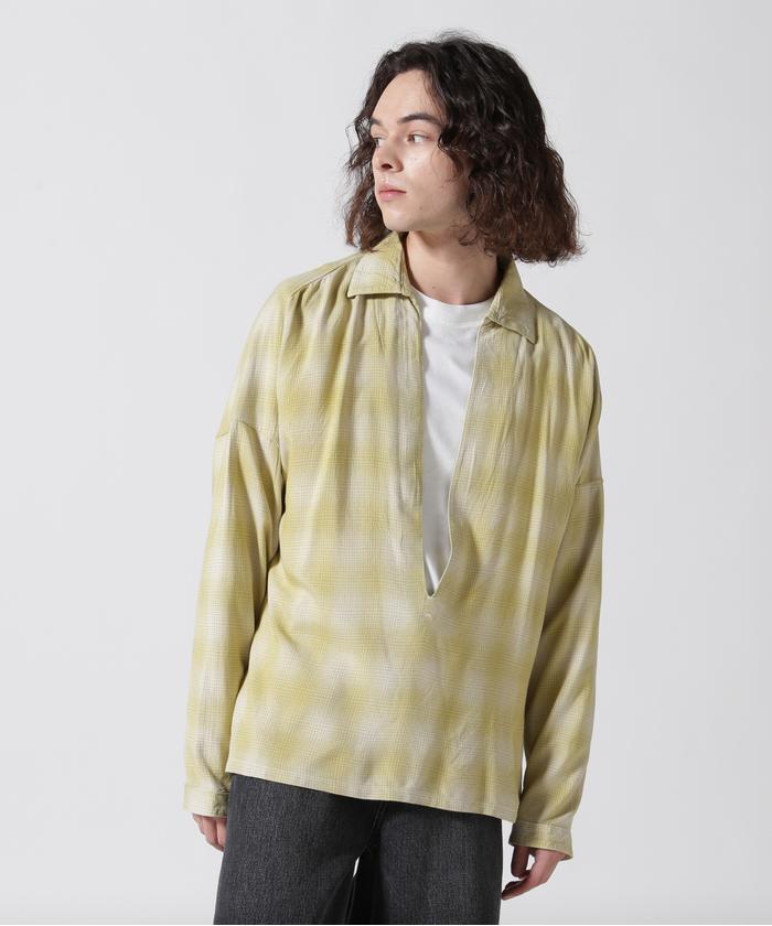 ANCELLM OMBRE CHECK PULLOVER SHIRT 1-