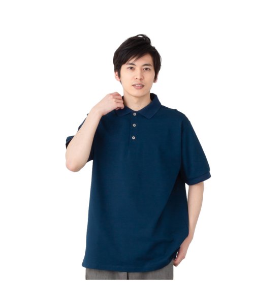 MAC HOUSE(men)(マックハウス（メンズ）)/NAVY ネイビー ドライカノコポロシャツ N23－1－22065/ネイビー