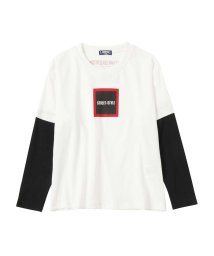 MAC HOUSE(kid's)(マックハウス（キッズ）)/T－GRAPHICS ティーグラフィックス フェイクレイヤードロングスリーブTシャツ 22B1084MH/ホワイト