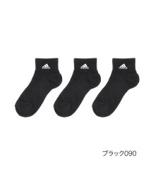 Adidas(アディダス)/福助 公式 靴下 キッズ レディース adidas (アディダス) 3足組 ロゴ ショート丈 123－13v2<br>子供 フクスケ fukuske/ブラック