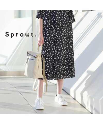 【Sprout.】バックサテンアムンゼン　花柄スカート