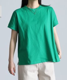 Ranan(ラナン)/〈Beautiful Cotton　綿100％〉UVカット/接触冷感　ハイネックTシャツ/ライトグリーン
