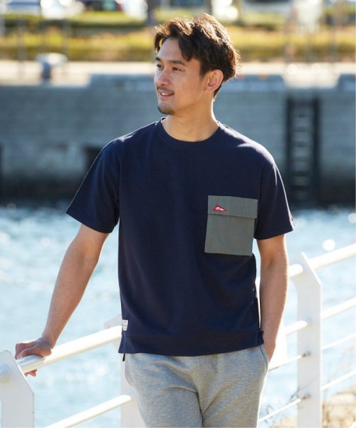 ikka(イッカ)/URBAN NATURE LIFE アーバンネイチャーライフ フラップポケットTシャツ/ネイビー