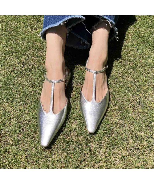 ポインテッドトゥTストラップパンプス 本革 T1405541254(10797円)