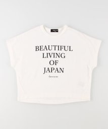 COMME CA ISM KIDS(コムサイズム（キッズ）)/メッセージプリント　半袖ビッグＴシャツ/ホワイト