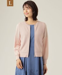 TO BE CHIC(L SIZE)(トゥービーシック Lサイズ)/【L】メッシュラメ　ニットカーディガン/ピンク