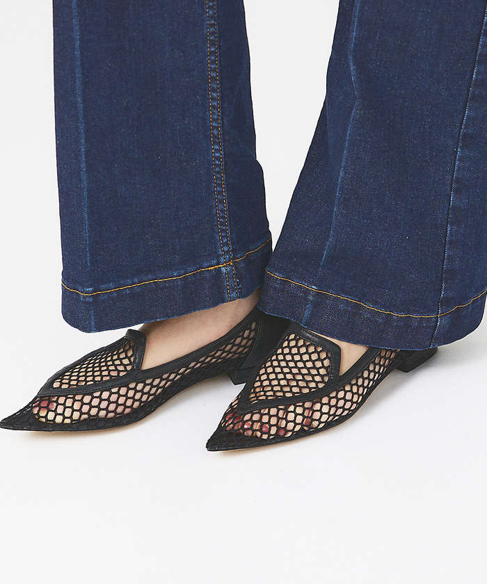 AuBANNISTER メッシュポインテッドフラットパンプス ブラック 36 AuBANNISTER メッシュポインテッドフラットパンプス ブラック 36