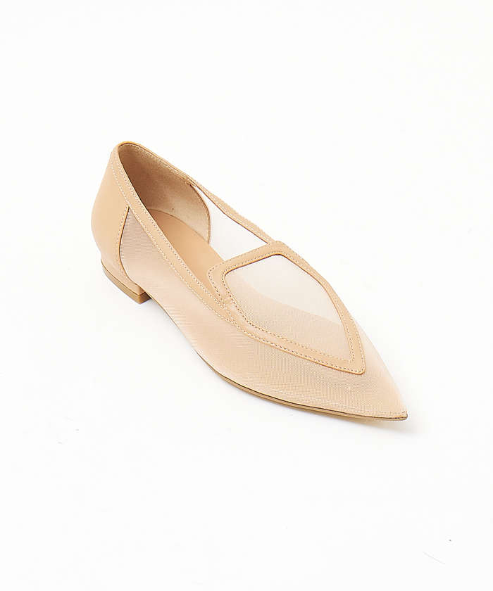 AuBANNISTER メッシュポインテッドフラットパンプス ベージュ 39 AuBANNISTER メッシュポインテッドフラットパンプス ベージュ 39