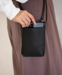 UNGRID bag(アングリッド　バッグ)/本革　スマートショルダーウォレット　お財布機能付きマルチ　ミニショルダーバッグ/BLK