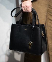 UNGRID bag(アングリッド　バッグ)/キーリングチャーム付　両アオリポケット　ハンドバッグ/BLK