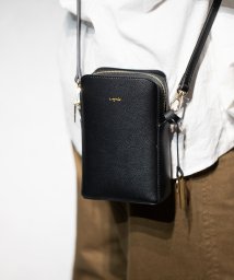 UNGRID bag(アングリッド　バッグ)/キーリングチャーム付き　スマホ＆パスポート入れ　縦長ミニポシェット/BLK