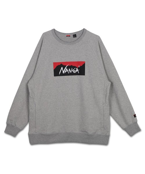 NANGA(ナンガ)/ NANGA ナンガ トレーナー スウェット エコ ハイブリット ボックスロゴ メンズ ECO HYBRID BOX LOGO SWEATSHIRT ホワイト /ライトグレー