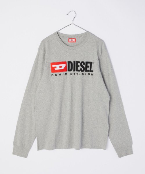 DIESEL(ディーゼル)/ディーゼル DIESEL Tシャツ A03768 0AAXJ メンズ トップス 長袖 ロンT クルーネック シンプル ロングスリーブ ロゴT カジュアル XS /グレー