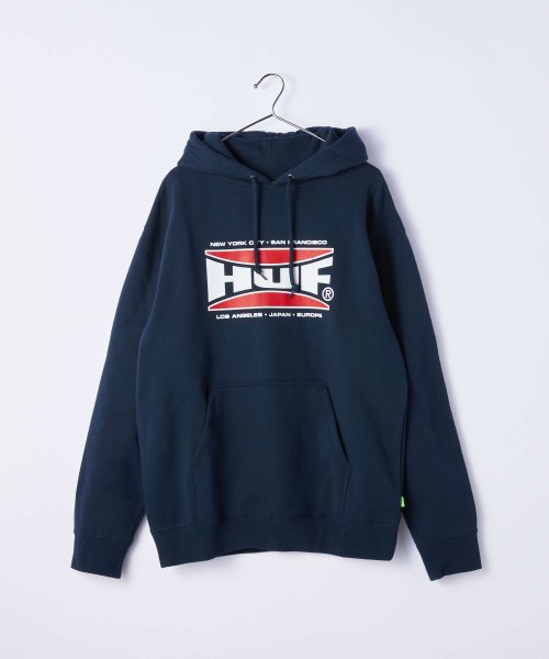 HUF(ハフ)/ハフ HUF PF00519 パーカー メンズ レディース トップス スウェット 長袖 フード フーディ BOLT P/O HOODIE ロゴ ストリート シン/ネイビー