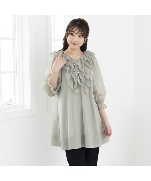 オーガンジーフリルブラウス オーガンジーフリルブラウス オーガンジーフリルブラウス BC1360541083(10450円)