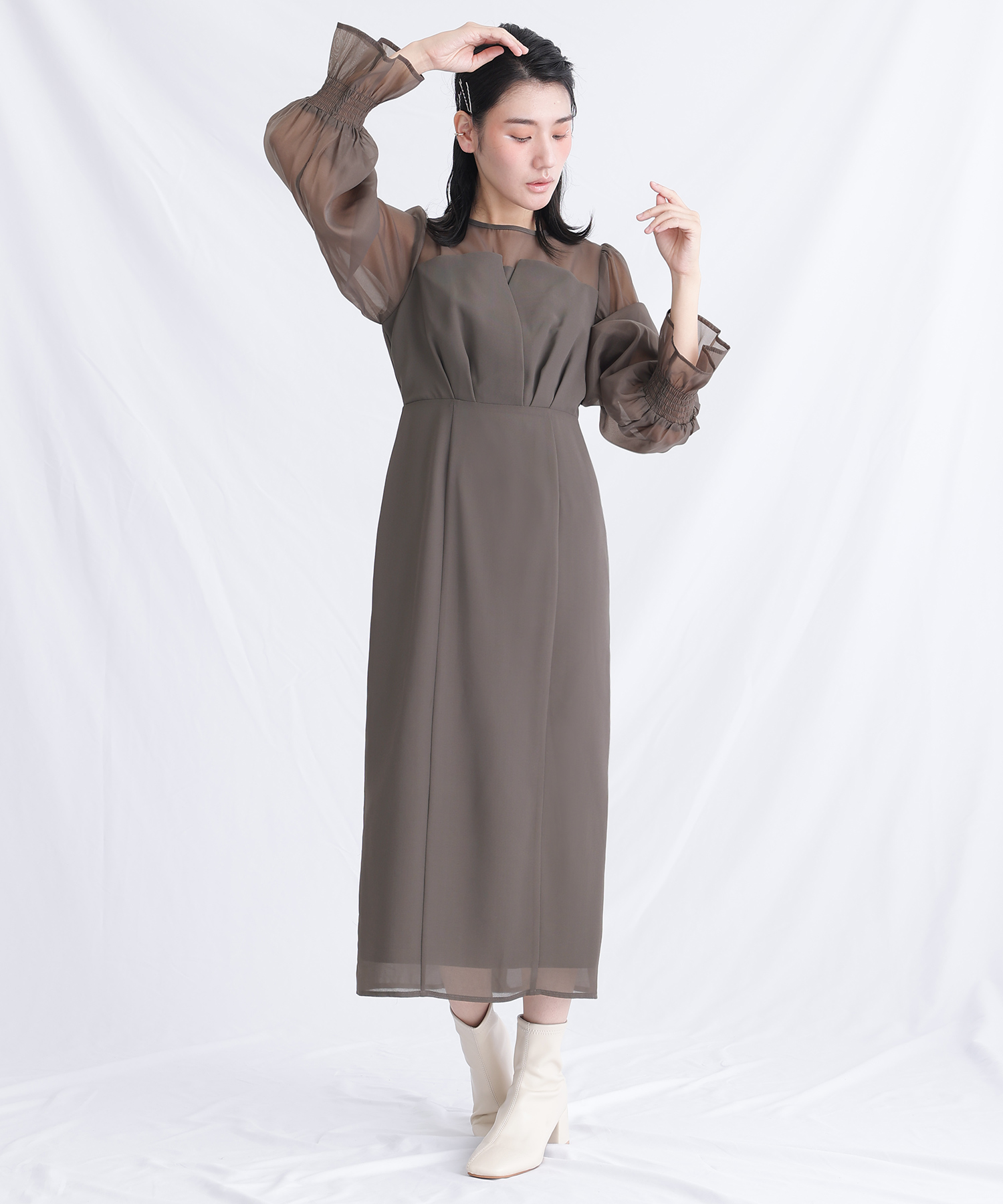 シフォンビスチェタイトワンピース(505233341) | プールヴー(PourVous