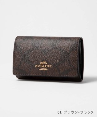 COACH/COACH 77998 キーケース レディース コーチ 小物 キレカジ 無地 シンプル コンパクト ギフト プレゼント 小物 通勤 通学 ブラウン×ブラック ベ/505233509