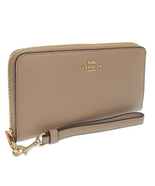 COACH(コーチ)/COACH コーチ LONG ZIP AROUND WALLET ラウンドファスナー 長財布/ベージュ