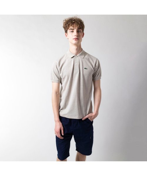 LACOSTE Mens(ラコステ　メンズ)/『L1264』定番半袖ポロシャツ（杢糸）/ストーン