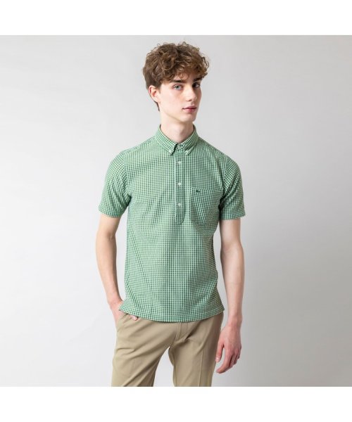 LACOSTE Mens(ラコステ　メンズ)/クールマックスブレンドジャガード半袖ポロシャツ/グリーン