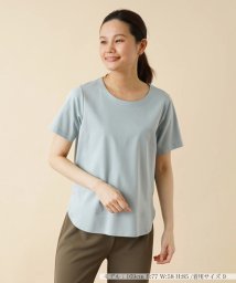 Leilian(レリアン)/クルーネック半袖Tシャツ/サックス