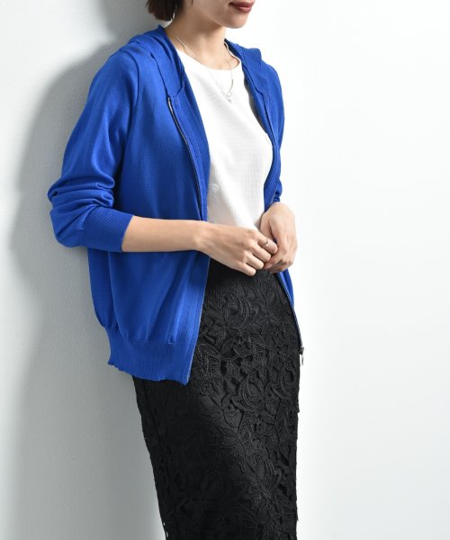 セール】【マシーンウォッシャブル・UV・接触冷感】ZIPパーカー(505228987) インタープラネット(INTERPLANET) MAGASEEK BLUE MOON BLUE リバーシブル半袖パーカー