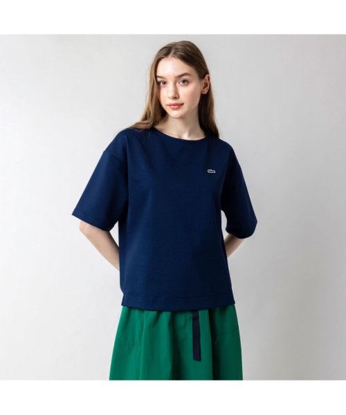 LACOSTE(ラコステ)/吸水速乾 クールマックス ミラノリブニットボクシーTシャツ/ネイビー