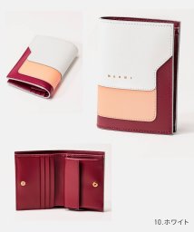 MARNI(マルニ)/マルニ MARNI 二つ折り財布 PFMOQ14U13 LV520 レディース 財布 サフィアーノカーフスキン バイフォールド ミニ財布 レザー バイカラー ウ/ホワイト