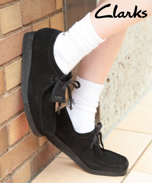 Clarks(クラークス)/◎ 即納 / レディースサイズ展開有 ◎【CLARKS / クラークス】WALLABEE/ワラビー 26155515 メンズ レディース ユニセックス/ブラック 