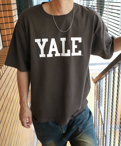 ZIP FIVE(ジップファイブ)/YALE/BIGシルエットTシャツ/チャコールグレー系2