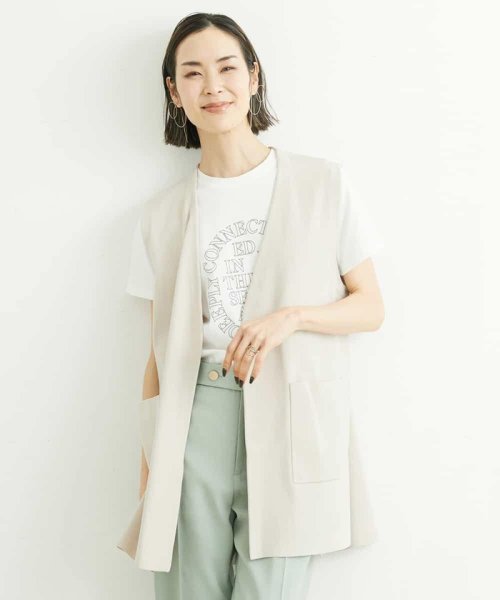 CONN スリットロングシャツ（レディライクな“新星ツイード”で、ロング 
