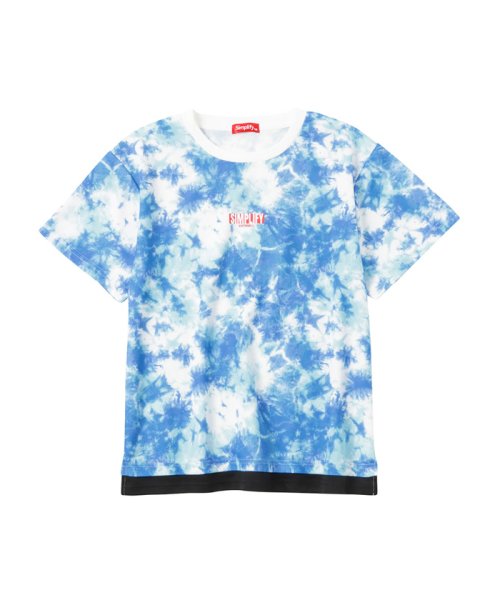 MAC HOUSE(kid's)(マックハウス（キッズ）)/Simplify シンプリファイ ポンチ素材 タイダイフェイクレイヤードTシャツ N21038BM/ブルー