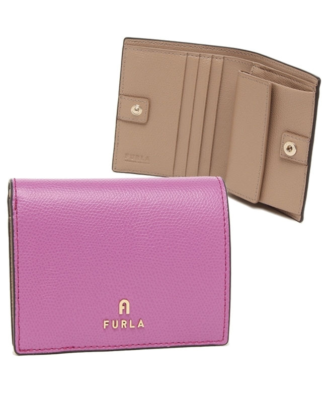 フルラ 二つ折り財布 カメリア Sサイズ パープル ベージュ レディース FURLA WP00304 ARE000 1891S