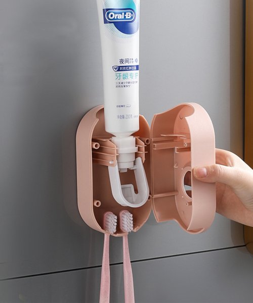 aimoha(aimoha（アイモハ）)/自動歯磨き粉ディスペンサースクイーザー歯ブラシホルダー/ピンク