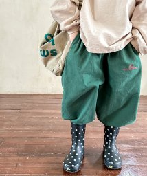 aimoha(aimoha（アイモハ）)/【aimoha－KIDS－】韓国子供服　ワンポイント刺繍入りバルーンパンツ/グリーン