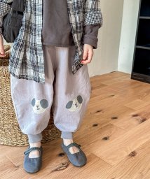 aimoha(aimoha（アイモハ）)/【aimoha－KIDS－】韓国子供服　可愛い猫ワッペンプリント裾絞りパンツ/グレー