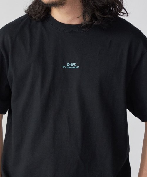 SHIPS MEN(シップス　メン)/*SHIPS: STYLISH STANDARD ミニ ロゴ 刺繍 Tシャツ/ダークグレー