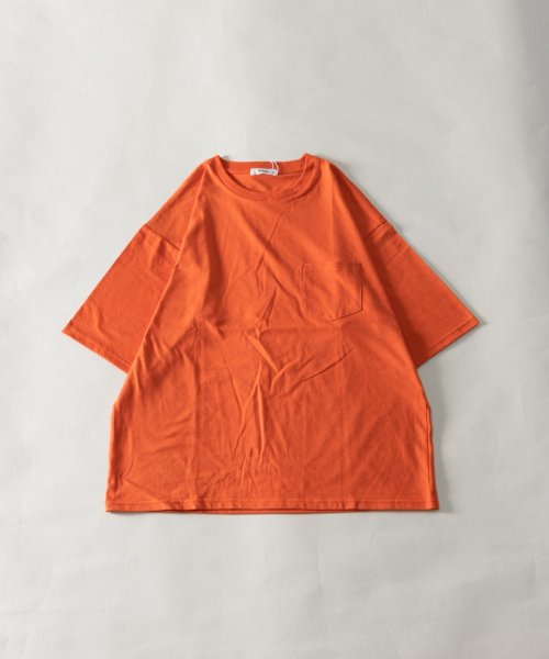 Nylaus(ナイラス)/接触冷感 天竺 ポケット付き ビッグTシャツ/オレンジ