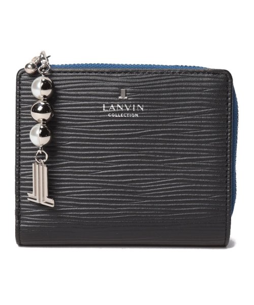 LANVIN COLLECTION(BAG)(ランバンコレクション（バッグ）)/二つ折りコンパクト財布【ペルルパース】/クロ