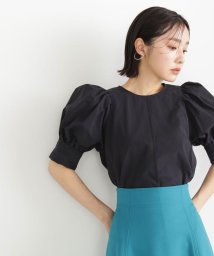 NATURAL BEAUTY BASIC(ナチュラルビューティーベーシック)/フロントステッチボリュームスリーブブラウス/クロ