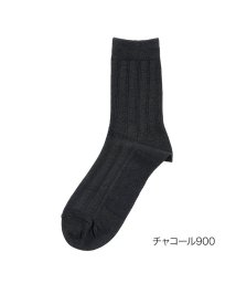 manzoku(満足)/福助 公式  靴下 メンズ 満足 消臭 ストライプ クルー丈  33113w<br>紳士 男性  フクスケ fukuske/チャコールグレー