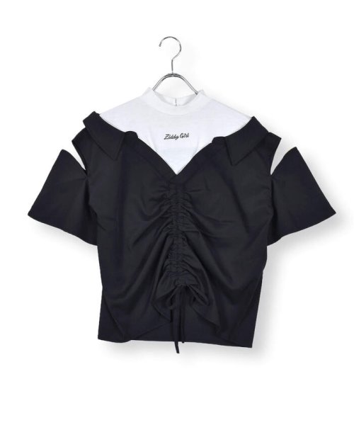 ZIDDY(ジディー)/ドロストドッキングシャツ(130~160cm)/ブラック