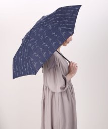 sankyoshokai(サンキョウショウカイ)/晴雨兼用 折りたたみ傘刺繍/ネイビー