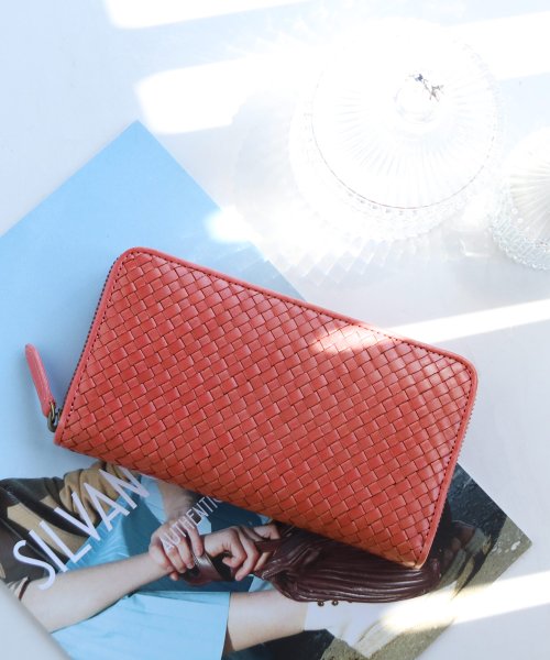 [doob London]イタリア ヌメ革 メッシュ ラウンドファスナー 長財布 イタリア ヌメ革 ラウンドファスナー