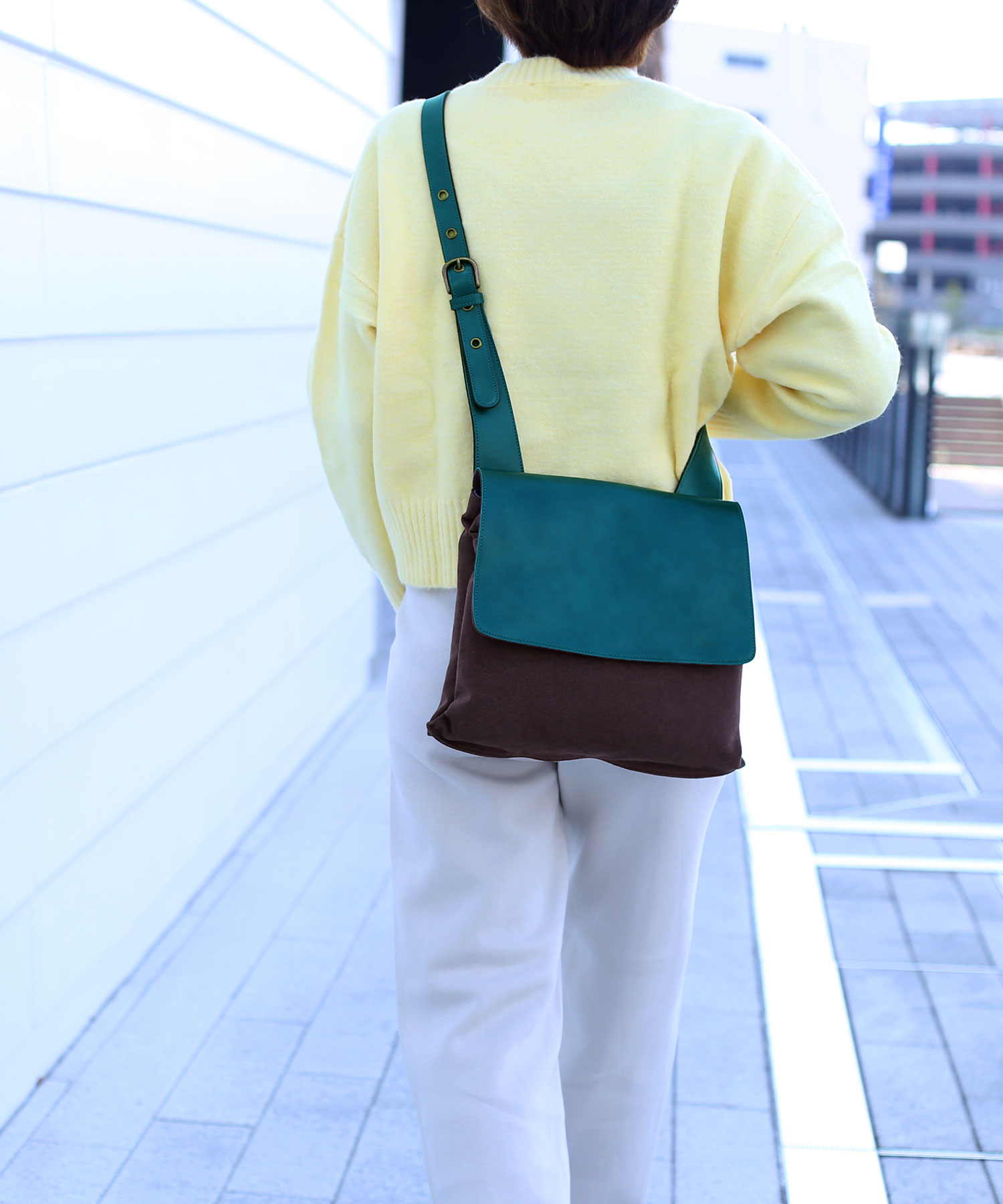 HALEINE]牛革レザーバイカラー ショルダーバッグ(505239805